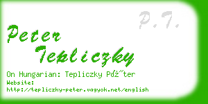 peter tepliczky business card